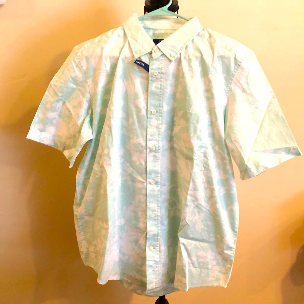 New! Men’s size L, mint green/white Hawaiian shirt